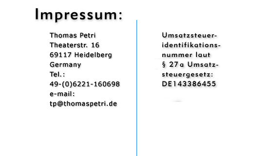 Impressum, email und Umsatzsteueridentifikationsnummer